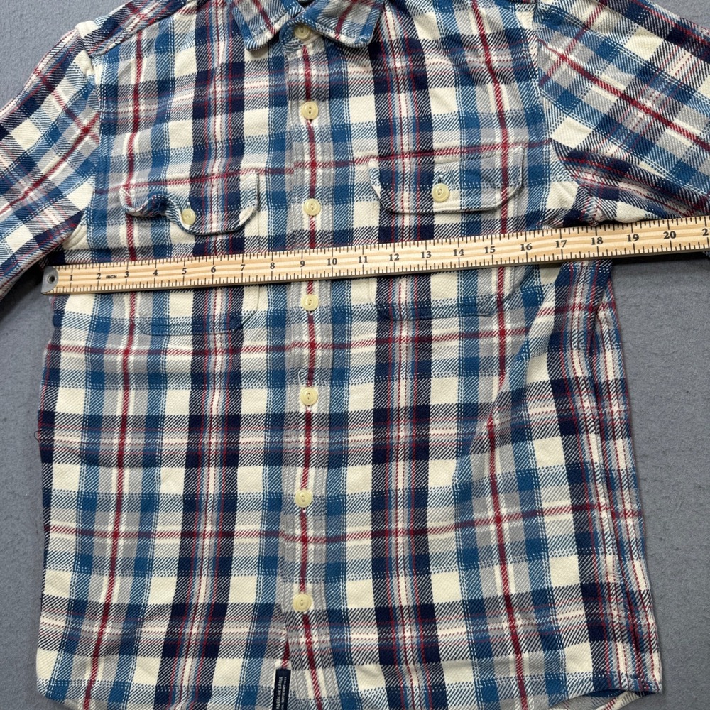 American Eagle Flannel Shirt Men's Small Blue Red Plaid Long Sleeve Button Down - Picture 3 of 5